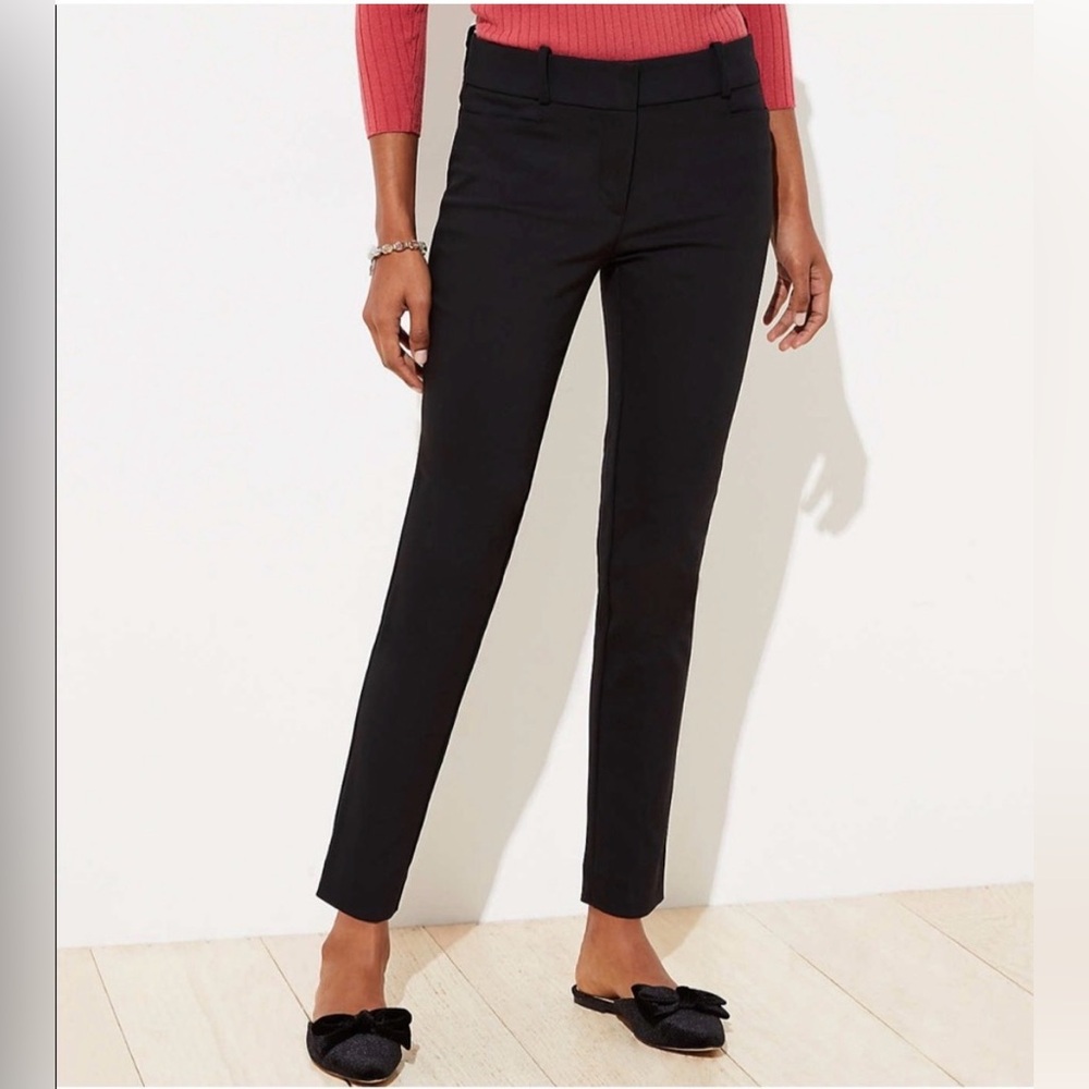 LOFT Julie Skinny Black Straight Leg Women's Pants